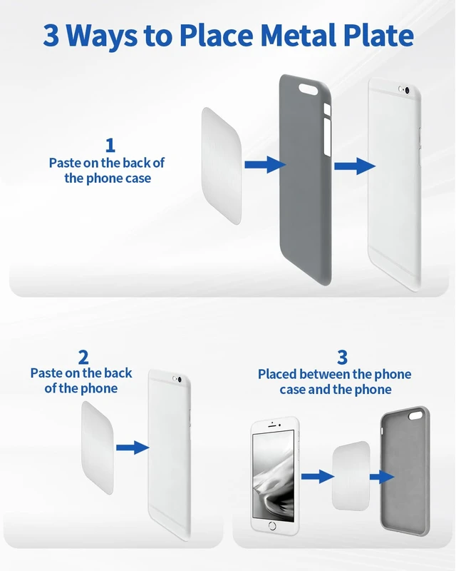 Alt view image 4 of 7 - 24 Pack Adhesive Metal Plates for Magnetic Mount, 2.95x2.17in Metal Strips for Magnets, Rectangular Steel Sheets for Non-Steel Vents (0.02 in)