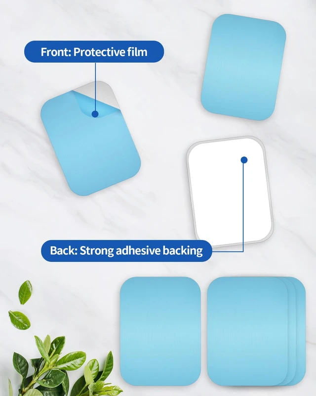 Alt view image 3 of 7 - 24 Pack Adhesive Metal Plates for Magnetic Mount, 2.95x2.17in Metal Strips for Magnets, Rectangular Steel Sheets for Non-Steel Vents (0.02 in)
