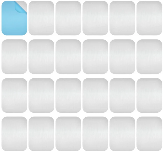 Main image of 24 Pack Adhesive Metal Plates for Magnetic Mount, 2.95x2.17in Metal Strips for Magnets, Rectangular Steel Sheets for Non-Steel Vents (0.02 in)
