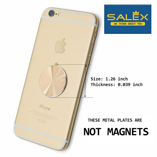 Alt view image 2 of 5 - Cell Phone Metal Plates 4 Pack. Gold Replacement Set for Magnetic Car Mount & Phone Holder. Strong Adhesive Iron Plates for iPhone, Samsung & More