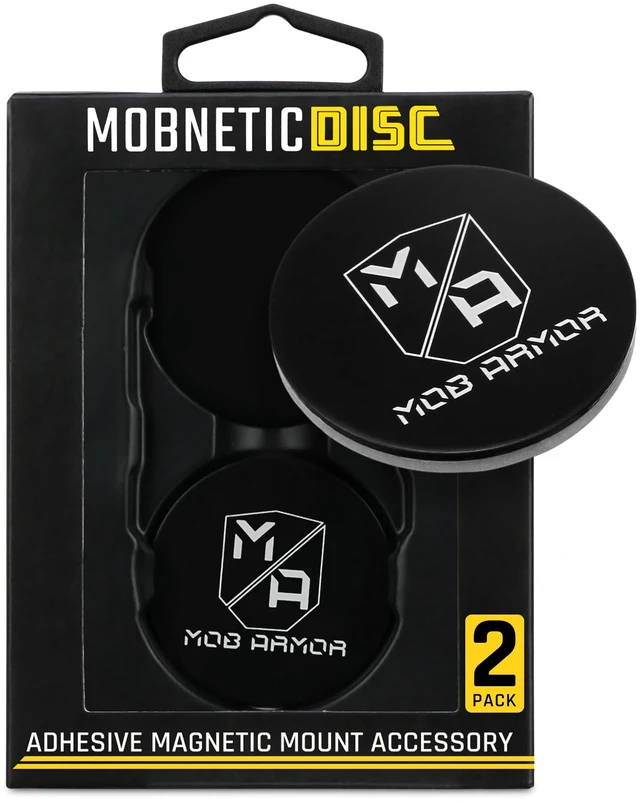 Main image of Magnetic Phone Mount Plates, Black (2 Pack) | Strong Adhesive Steel Discs, For MobNetic Maxx & Mob Car Mounts, Compatible w/ Phone Magnet Plates, Vehicle Accessory