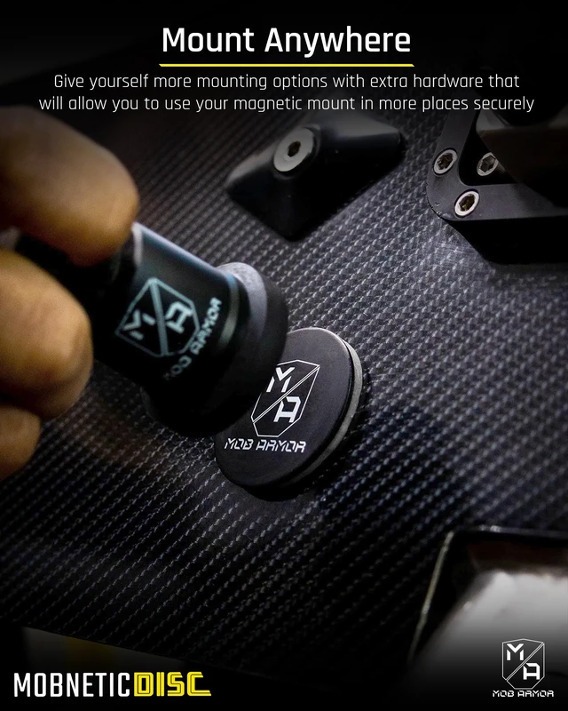 Alt view image 2 of 7 - Magnetic Phone Mount Plates, Black (2 Pack) | Strong Adhesive Steel Discs, For MobNetic Maxx & Mob Car Mounts, Compatible w/ Phone Magnet Plates, Vehicle Accessory