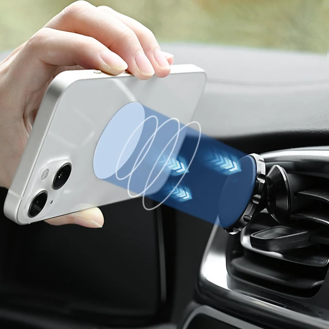 Alt view image 6 of 6 - Phone Magnets - Universal Metal Plates, 2 Rectangular and 2 Round with Adhesive, Car Magnets (White)