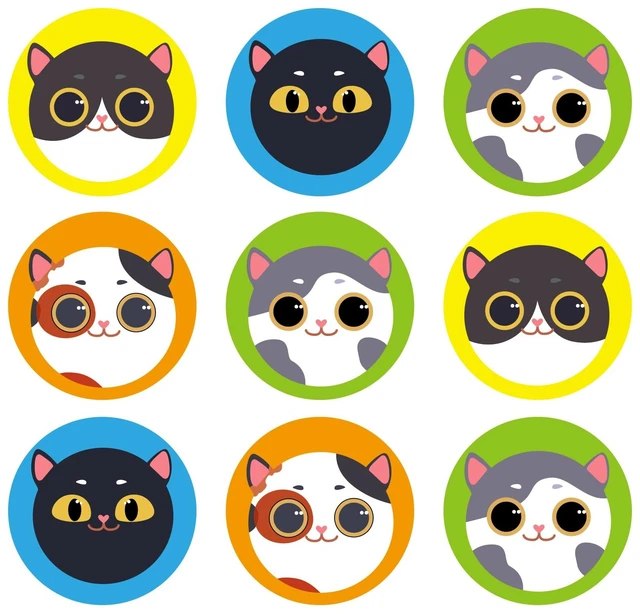 Main image of 9 Pieces Round Metal Plate Mount for Magnetic Cell Phone Car Mount, Universal Metal Disc Replacement Sticker for Phone GPS Magnet Holder Cradle Stand Cute Cat