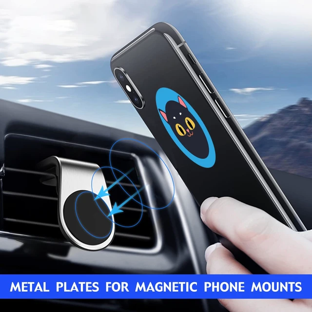 Alt view image 3 of 4 - 9 Pieces Round Metal Plate Mount for Magnetic Cell Phone Car Mount, Universal Metal Disc Replacement Sticker for Phone GPS Magnet Holder Cradle Stand Cute Cat