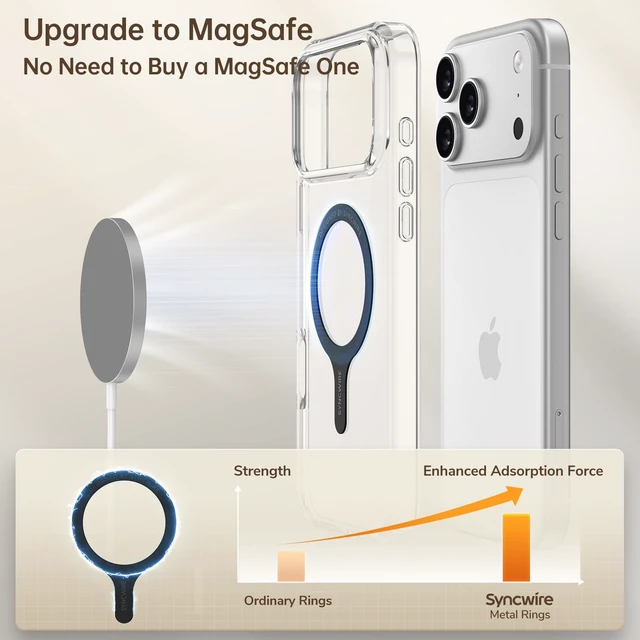 Alt view image 2 of 7 - for MagSafe Metal Ring Sticker Magnetic Accessories 3-Pack, Black | Compatible with MagSafe Ring, Wireless Charging, Universal Magnetic Ring Sticker for iPhone, Galaxy, Android Standard Cases
