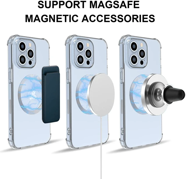 Alt view image 3 of 7 - Compatible with Magsafe Magnetic Rings 16 Pack Set - Mag Safe Metal Rings - Add Magsafe to Any Cell Phone Case - Black Round Magnet Sticker