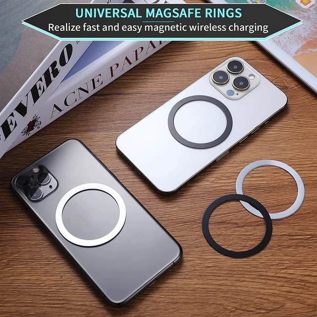 Alt view image 6 of 7 - Compatible with Magsafe Magnetic Rings 16 Pack Set - Mag Safe Metal Rings - Add Magsafe to Any Cell Phone Case - Black Round Magnet Sticker