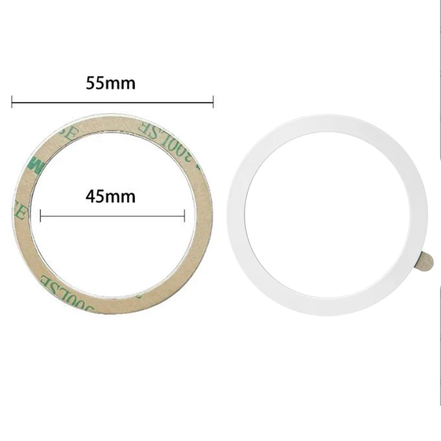 Alt view image 2 of 6 - Universal Metal Ring Sticker, 3Pcs, White | Compatible with iPhone/Samsung/Android Cellphones, Magnetic Phone Charger/Mount/Holder Conversion