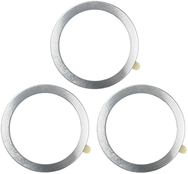 Main image of Universal Metal Ring Sticker, 3Pcs, Silver | Compatible with iPhone/Samsung/Android Cellphones, Magnetic Phone Charger/Mount/Holder Conversion