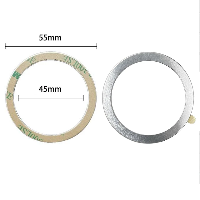 Alt view image 2 of 6 - Universal Metal Ring Sticker, 3Pcs, Silver | Compatible with iPhone/Samsung/Android Cellphones, Magnetic Phone Charger/Mount/Holder Conversion