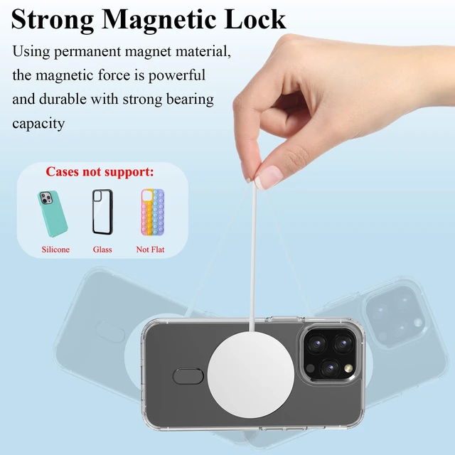 Alt view image 4 of 7 - Universal MagSafe Ring, 2 PCS Magnet Sticker Magnetic Adapter Ring | Compatible with Magsafe Accessories & Wireless Charging for iPhone 18/17/16/15/14/13/12 Pro Max Air, Galaxy S26/S25, Black