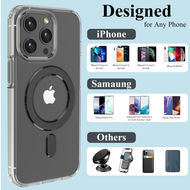 Alt view image 7 of 7 - Universal MagSafe Ring, 2 PCS Magnet Sticker Magnetic Adapter Ring | Compatible with Magsafe Accessories & Wireless Charging for iPhone 18/17/16/15/14/13/12 Pro Max Air, Galaxy S26/S25, Black