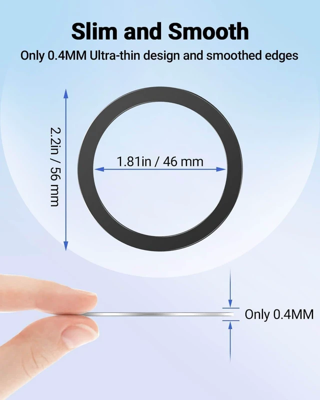 Alt view image 6 of 7 - for Magsafe Ring - 10 PCS, Ultra-Thin(0.4mm) Magsafe Sticker, Compatible with iPhone 17/Air/16/15/14/13/12 Series, Samsung Galaxy, Google Pixel Series Black