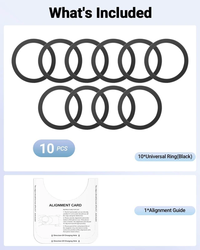 Alt view image 7 of 7 - for Magsafe Ring - 10 PCS, Ultra-Thin(0.4mm) Magsafe Sticker, Compatible with iPhone 17/Air/16/15/14/13/12 Series, Samsung Galaxy, Google Pixel Series Black