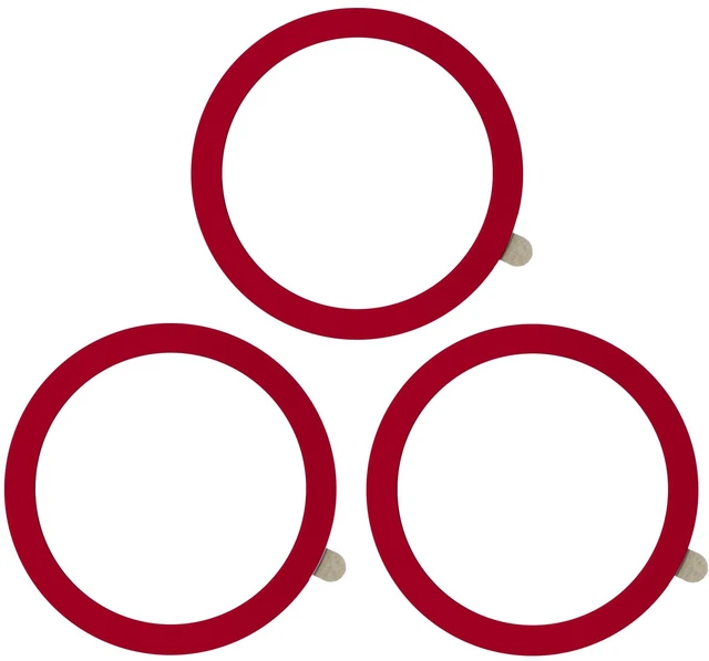 Main image of Universal Metal Ring Sticker, 3Pcs, Red | Compatible with iPhone/Samsung/Android Cellphones, Magnetic Phone Charger/Mount/Holder Conversion