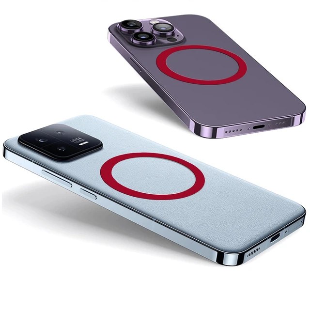 Alt view image 5 of 6 - Universal Metal Ring Sticker, 3Pcs, Red | Compatible with iPhone/Samsung/Android Cellphones, Magnetic Phone Charger/Mount/Holder Conversion