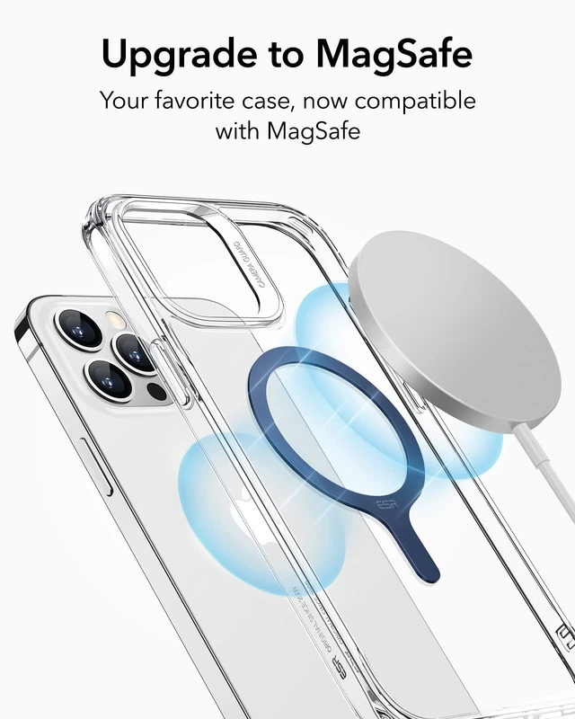 Alt view image 2 of 7 - for MagSafe Sticker, MagSafe Ring for iPhone 18 Pro Max/17-12 | 2 Pack Metal Ring, Universal Magsafe Wireless Charger Conversion Kit for Samsung, Magsafe Accessories, Dark Blue