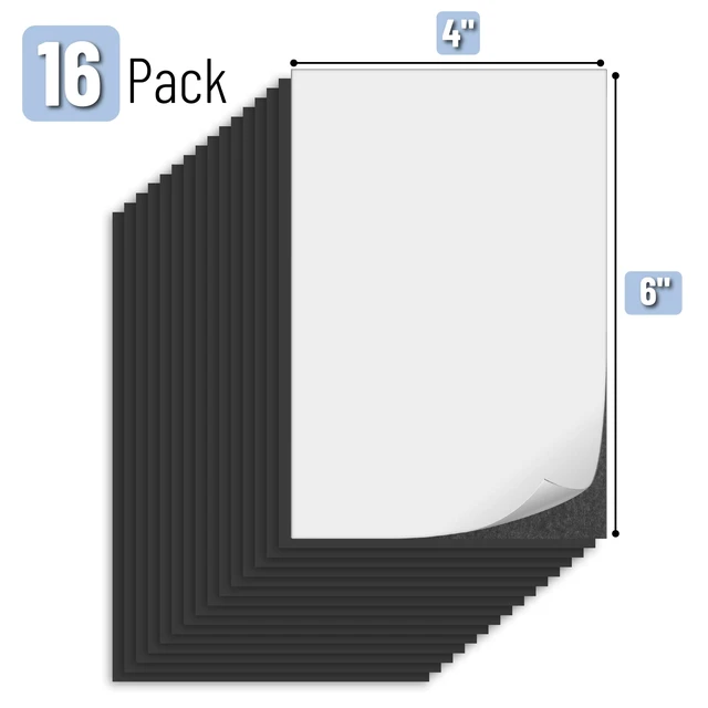 Alt view image 2 of 6 - Adhesive Magnetic Sheets, 4" x 6", 16 Pack, with Adhesive Backing, Flexible Picture Magnets, Cuttable Magnetic Sheets