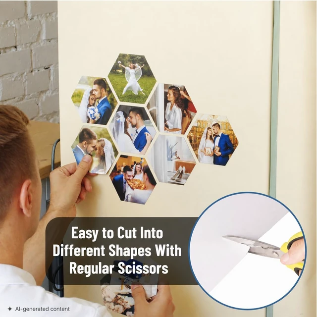 Alt view image 4 of 6 - Adhesive Magnetic Sheets, 4" x 6", 16 Pack, with Adhesive Backing, Flexible Picture Magnets, Cuttable Magnetic Sheets