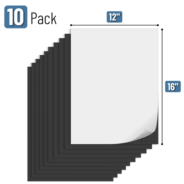Alt view image 2 of 7 - Flexible Magnetic Sheets with Adhesive Backing, 12" x 16", 10 Pack | Magnet Sheets with Adhesive