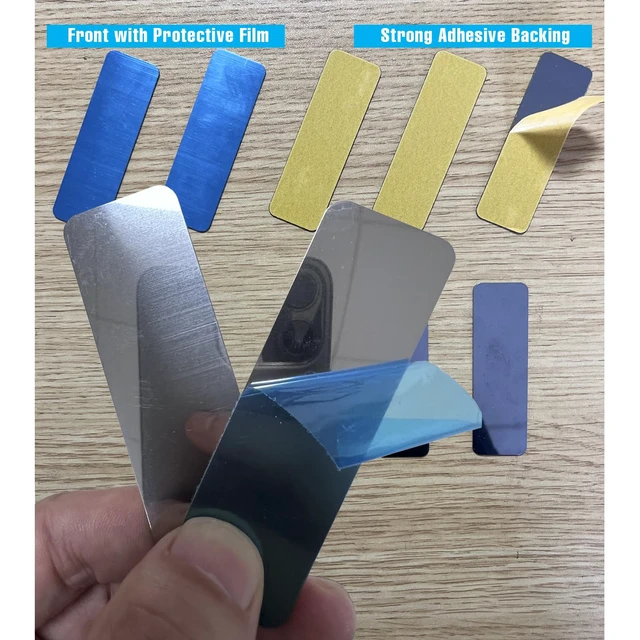 Alt view image 3 of 5 - Adhesive Metal Plates for Magnetic Mounts, 1" x 3.15", 16 Pack Steel Strips with Adhesive Backing for Magnets on Non-Steel Vents