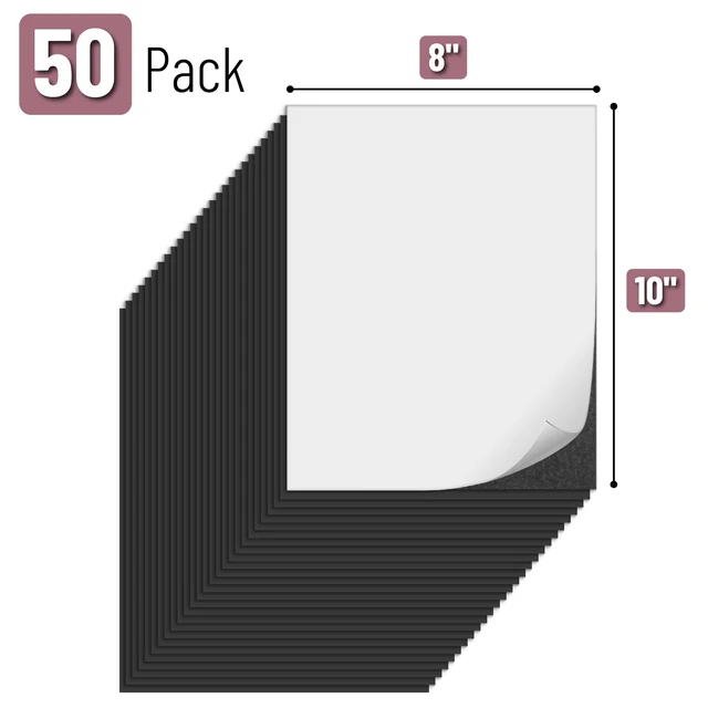 Alt view image 2 of 7 - Adhesive Magnetic Sheets, 8" x 10", 50 Pack, Cuttable Magnets Flexible Magnet Sheets with Adhesive for Crafts Photos, Classroom Decorations, Easy Peel and Stickers for Planning