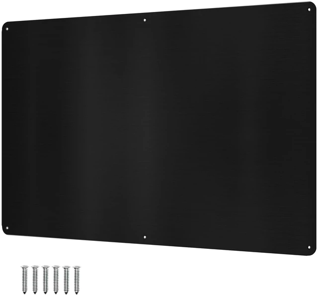 Main image of 17.5inchX11.5inch Large Stainless Steel Plate for Magnets, 3M Adhesive Back, Mounting Screws, Ideal for Magnetic Shelf, Spice Holders, Colorful Magnets as a Gift. Mount Anywhere! (Black, 1 Pack)