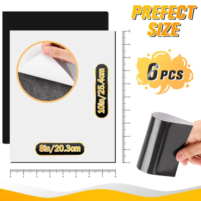 Alt view image 2 of 6 - 8" x 10" Magnetic Sheets with Adhesive Backing, 6 Pack Flexible Magnet Sheets with Adhesive for Stickers, Strong Cuttable Magnetic Sheet for Crafts, Photos, DIY