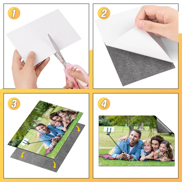 Alt view image 3 of 6 - 8" x 10" Magnetic Sheets with Adhesive Backing, 6 Pack Flexible Magnet Sheets with Adhesive for Stickers, Strong Cuttable Magnetic Sheet for Crafts, Photos, DIY