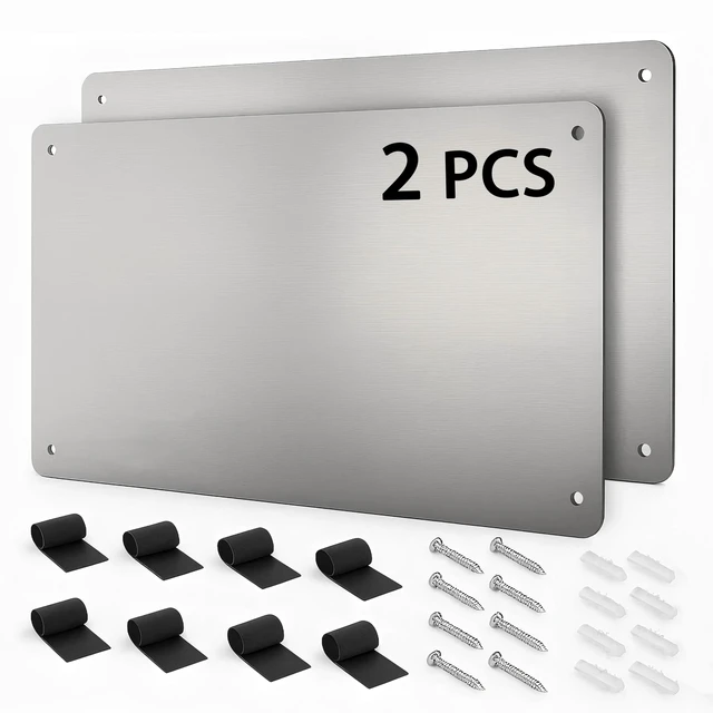 Main image of 17.1" x 11.8" 2 Pack Alloy Steel Magnetic Board - Magnet Bulletin Board to Display Magnetic Letters Numbers Animal, Poetry, Spice Jars, Notes, Photos, Suitable for Wal (2)