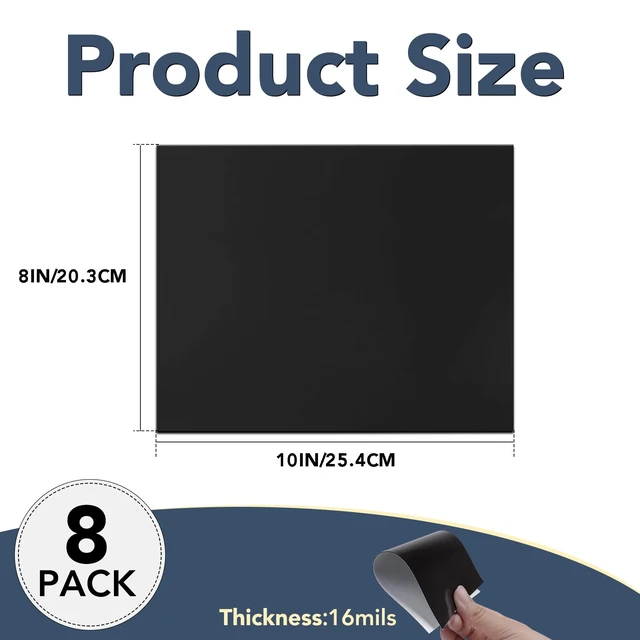 Alt view image 2 of 7 - Magnetic Adhesive Sheets,8" x 10" 8 Pack Flexible Magnets for Craft | Photo Mat Cuttable Magnet Classroom Must Have Decorations Easy Peel Stickers for Planning and Organization,Rectangular