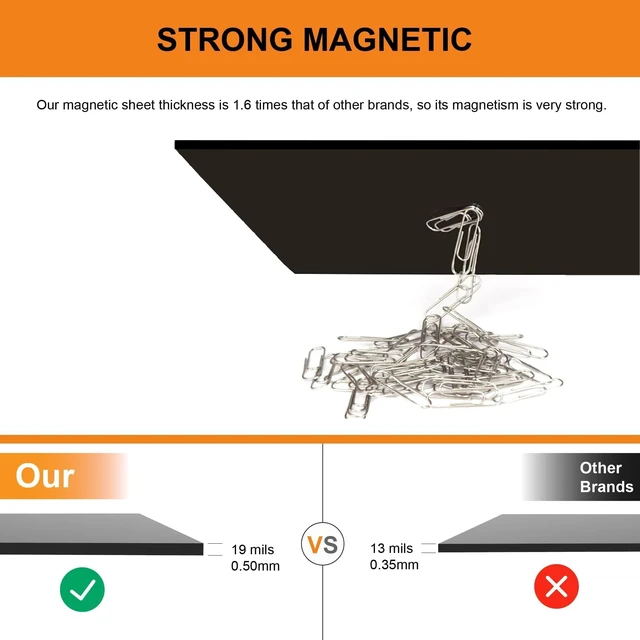 Alt view image 3 of 7 - Magnet Sheets with Adhesive, 12x8.5" Magnetic Sheets for Crafts & Stickers | Large size flexible cuttable sheets for photos, die storage & DIY; strong peel-and-stick backing for classroom crafts