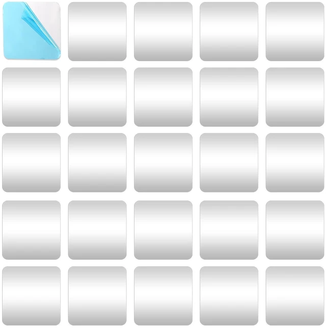 Main image of Metal Plates for Magnetic Mounts 50 Pcs 1.18 x 1.18 in Square Steel Strips with Adhesive Backing for Magnets on Non-Steel Vents