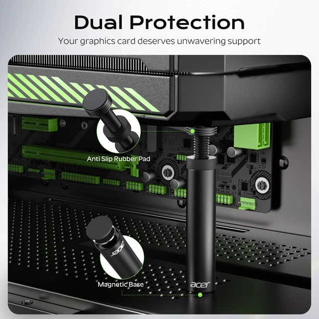 Alt view image 2 of 7 - GPU Support Bracket, GPU Stand with Magnet Non-Slip Base,(L, 70-120mm) | Adjustable Graphics Card Holder, Video Card Sag Holder Bracket Fits Most Cases, Tool-Free GPU Brace