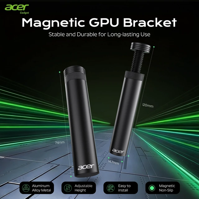 Alt view image 3 of 7 - GPU Support Bracket, GPU Stand with Magnet Non-Slip Base,(L, 70-120mm) | Adjustable Graphics Card Holder, Video Card Sag Holder Bracket Fits Most Cases, Tool-Free GPU Brace