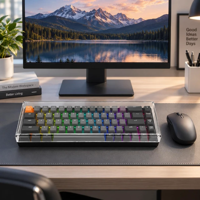 Alt view image 6 of 6 - Keyboard Dust Cover Compatible with Aula WIN68 / Hero 68 HE, Razer Huntsman V3 HE 65% / Reclusa X Mini 65%, Keychron K6 HE / K6, Attack Shark X68, Clear Acrylic Keyboard Cover