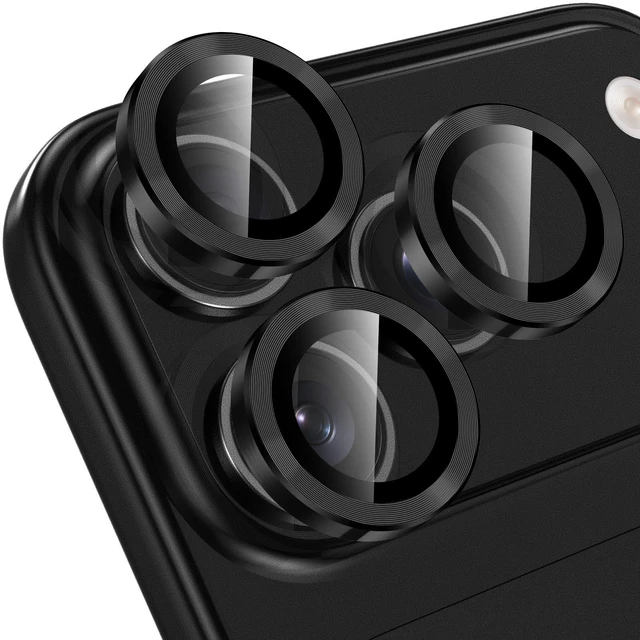Main image of for iPhone 18 Pro Camera Lens Protector, Ultra HD Individual Camera Lens Ring 9H Tempered Glass Camera Cover, Scratch-Proof Metal Aluminum Alloy Precise Fit Case Friendly,Black