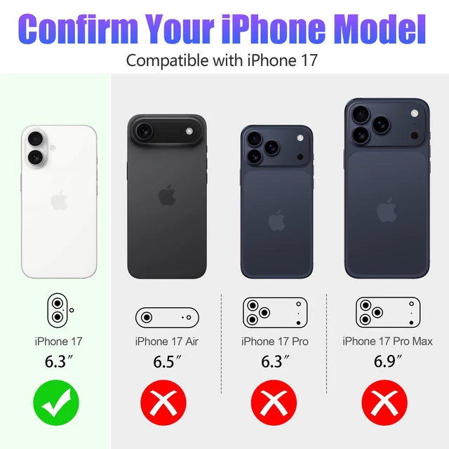 Alt view image 2 of 7 - 3+3 6 Pack for iPhone 17 Camera Lens Protector Cover | Individual Bling Diamond & Bling Glitter Sparkle Cute Gem Metal Ring, 9H Tempered HD Glass