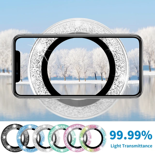 Alt view image 3 of 7 - Designed for iPhone 16 and 16 Plus Camera Lens Protector, Bling Glitter Diamond Lens Cover 9H Tempered Glass Camera Cover Anti Scratch Shockproof Screen Protector