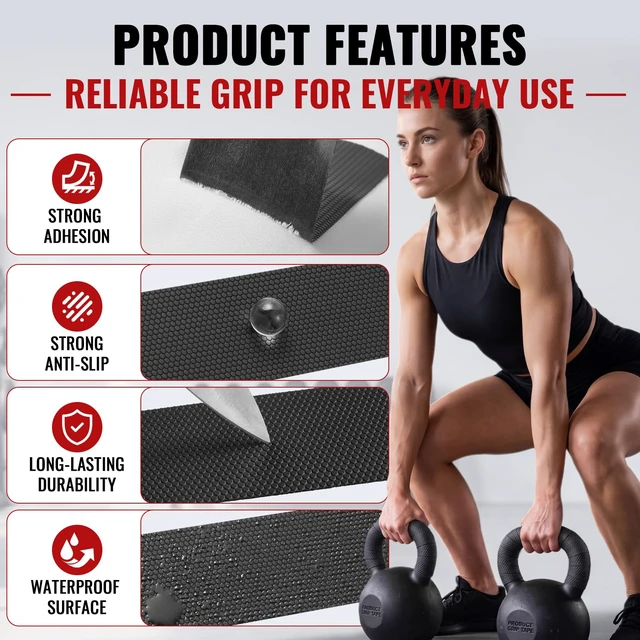 Alt view image 4 of 7 - Rubber Grip Tape for Handles 1" x 16.4Ft Tools Anti Slip Rubber Tape Black | Ultra-Thin Black Rubber Anti-Slip Grip Tape, Textured, Strong Adhesive, Wear Resistant, Easy to Cut for Tool Handles