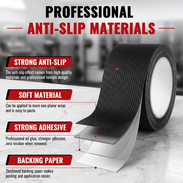 Alt view image 7 of 7 - Rubber Grip Tape for Handles 1" x 16.4Ft Tools Anti Slip Rubber Tape Black | Ultra-Thin Black Rubber Anti-Slip Grip Tape, Textured, Strong Adhesive, Wear Resistant, Easy to Cut for Tool Handles