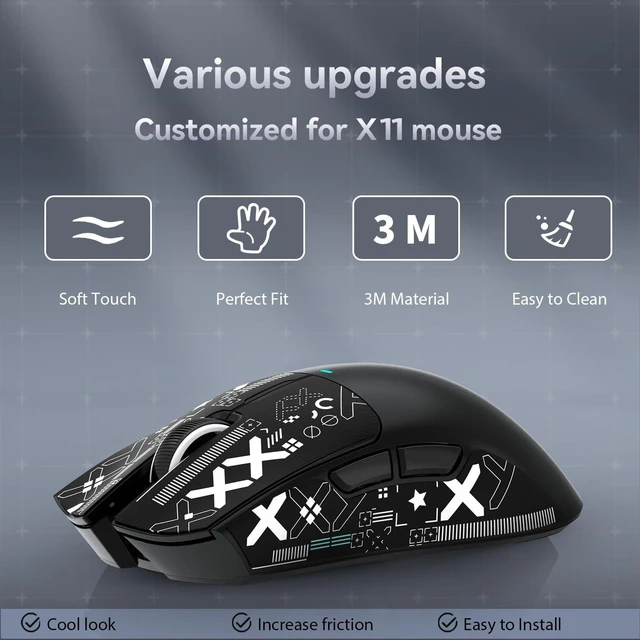 Alt view image 5 of 7 - Mouse Anti-Slip Grip Tape for Superlight Wireless Gaming Mice,Universal Fit, Sweat-Resistant, Elastic Side Grips, Effortless Application, Ultra-Thin Design (0.5mm/0.02in)- Black