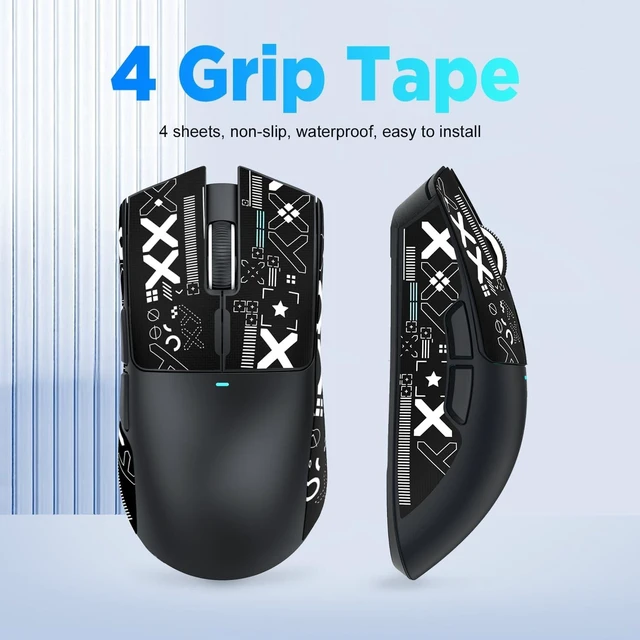 Alt view image 3 of 7 - Mouse Anti-Slip Grip Tape for Superlight Wireless Gaming Mice,Universal Fit, Sweat-Resistant, Elastic Side Grips, Effortless Application, Ultra-Thin Design (0.5mm/0.02in)- Black
