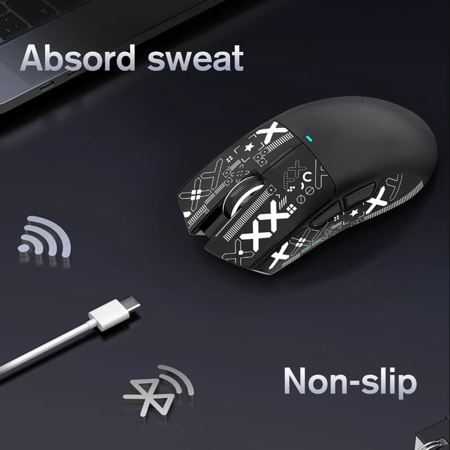 Alt view image 6 of 7 - Mouse Anti-Slip Grip Tape for Superlight Wireless Gaming Mice,Universal Fit, Sweat-Resistant, Elastic Side Grips, Effortless Application, Ultra-Thin Design (0.5mm/0.02in)- Black