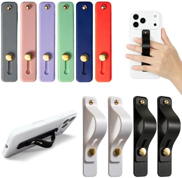 Main image of 10 Pack Cell Phone Grip Strap Holder for Most Cell Phones & Cases | 10pcs telescopic Cell Phone Grip Holder, phone finger strap Stand, Ultra Slim, anti-slip & lightweight, multiple colors
