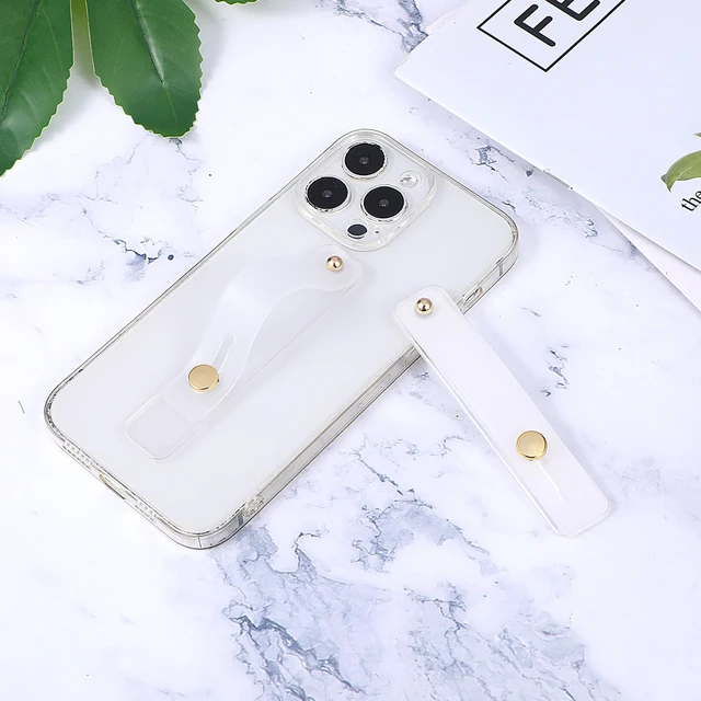 Alt view image 4 of 7 - 2Pcs Phone Case Holder Strap, Phone Loops for Back of Phones | White Silicone Kickstand Cellphone Strap Grip Holder for Most Mobile Phones Case
