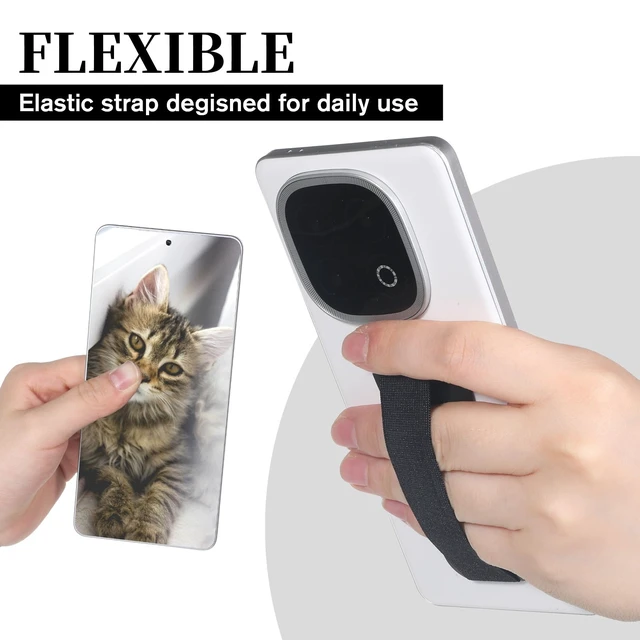 Alt view image 4 of 7 - Phone Case Finger Strap, 3 Pack Black Phone Grip Strap, Universal Elastic Phones Grips for Back of Phones, Lightweight Portable Smartphone Case Holder for Most Smartphones Cases