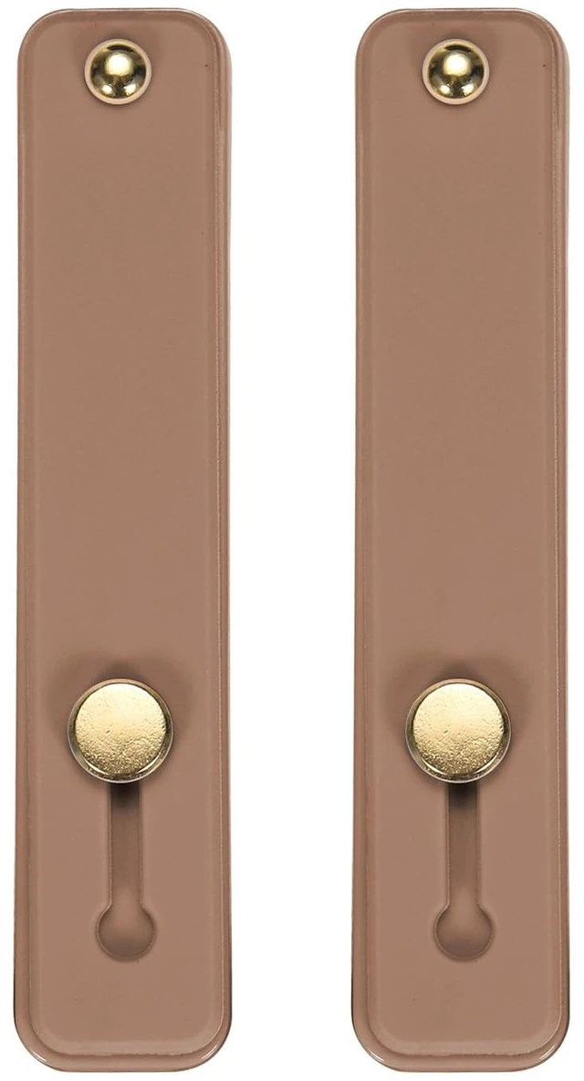 Main image of 2Pcs Phone Loop Finger Holder Silicone Phone Strap Grip Holder Cell Phone Grip Stand for Most Smartphones Brown