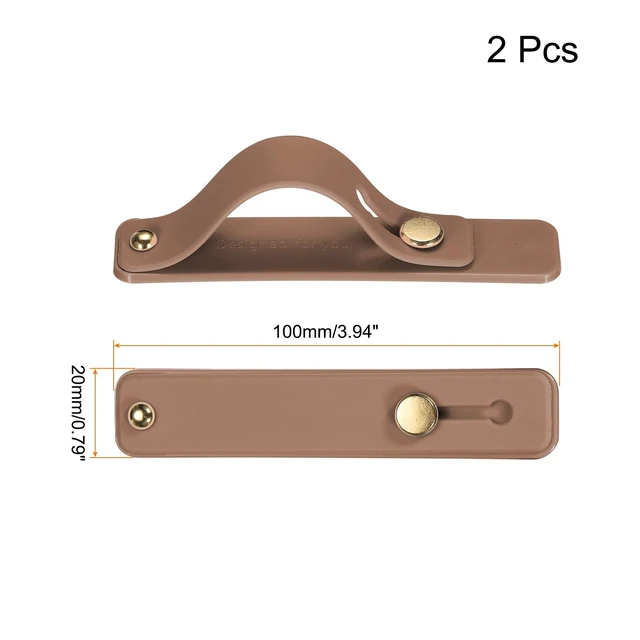 Alt view image 2 of 7 - 2Pcs Phone Loop Finger Holder Silicone Phone Strap Grip Holder Cell Phone Grip Stand for Most Smartphones Brown